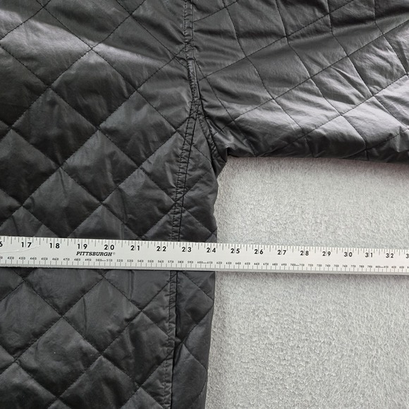 Eileen Fisher Women Jacket XL Black Quilted Hooded Organic Cotton - Picture 6 of 8
